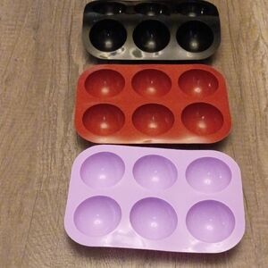 Set of Three Silicone Muffin Trays